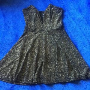 Black with Gold Sparkles Dress